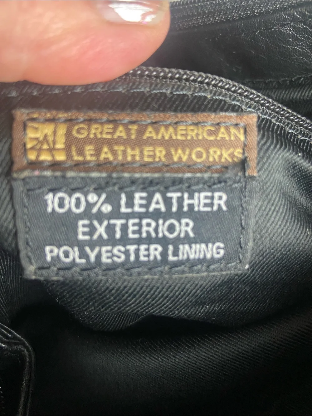 Black Leather Messenger Bag with Front Zip Pocket Unisex